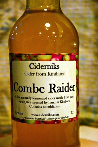 Combe Raider cider from Kintbury, Berkshire, shot of bottle