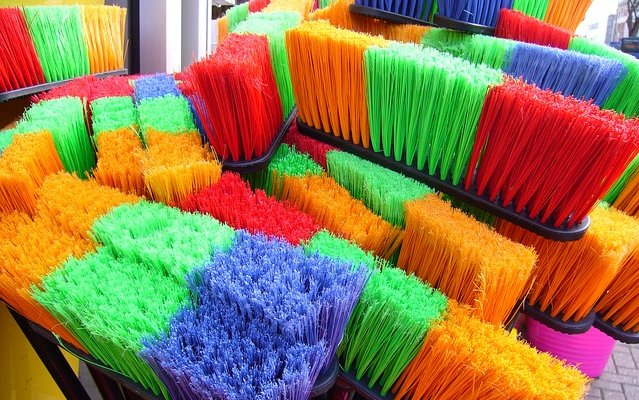colourful brooms