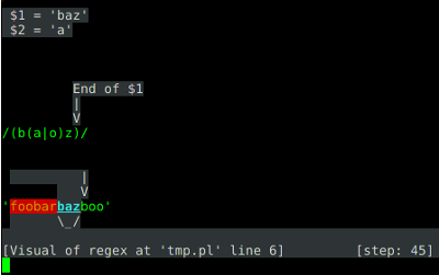 screenshot of regexp::debugger doing its thang