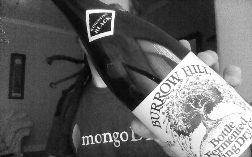 Picture of a bottle of burrow hill kingston black cider