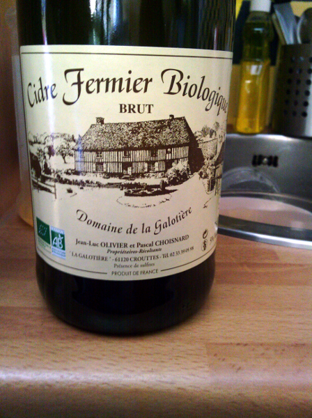 Picture of a bottle of Cidre Fermier Biologique Domaine de la GalotiÃ¨re dry cider