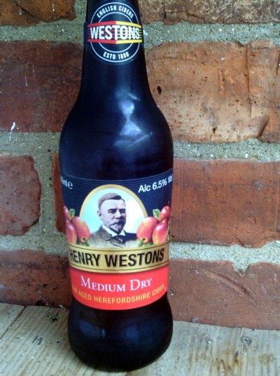 Picture of a bottle of Henry Westons Medium Dry Oak Aged Herefordshire Cider
