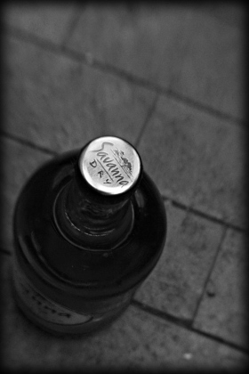 Savanna Dry Cider arty black and white shot of bottle